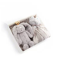 BOBOYOLO hộp quà màu xám vương miện sợi váy búp bê thỏ thỏ hộp quà tặng sơ sinh - Bộ quà tặng em bé bộ quà tặng em bé