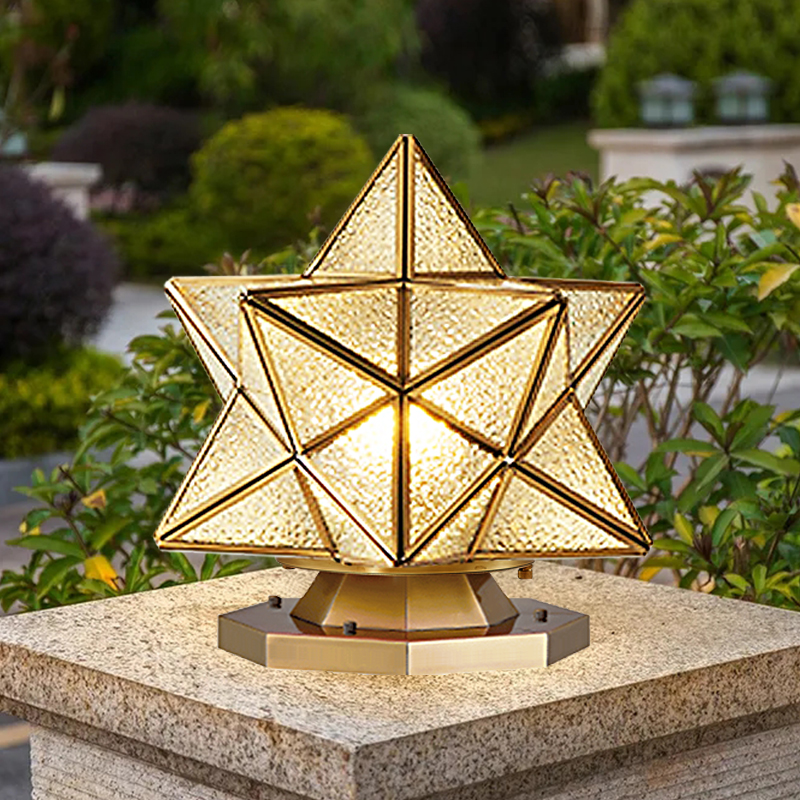 2022 Năng Lượng Mặt Trời Mới Chống Nước Tường Cột Đèn Biệt Thự Đèn Sân Vườn Ngoài Trời Full Đồng Cổng Cột Đèn đèn trụ cổng tròn năng lượng mặt trời đèn trụ cổng tròn năng lượng mặt trời