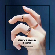 Zhang Yi với cùng một chiếc nhẫn tổ ong thực phẩm đơn giản Seiko 925 kim cương bạc góc hình lục giác đặt nhẫn nữ - Nhẫn