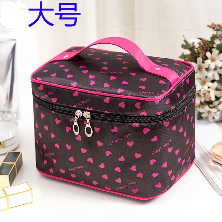 Large Black LoveVertical section high-capacity portable letter Cosmetic Bag turn box Foldable Cosmetic Bag Cosmetics Storage bag