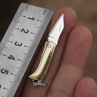 Маленький складной нож из нержавеющей стали, латунный брелок