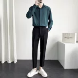 Модный комплект для отдыха, зеленая рубашка, в корейском стиле