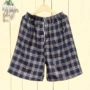 Mùa hè nam cotton năm điểm quần short pajama quần cotton bãi biển quần trung niên phần mỏng lỏng kích thước lớn quần short lớn quần áo thể thao