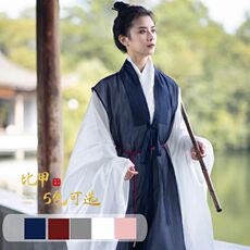 китайский костюм 执月新款明制现货比甲日常汉服长袍长褂暗纹纱背心搭道袍贴里长衫