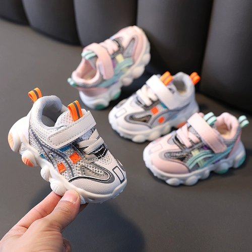Детские дышащие туфли, нескользящая спортивная обувь для раннего возраста подходит для мужчин и женщин, белая обувь, мягкая подошва