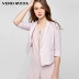 Vero Moda mới sọc bông và vải lanh bảy điểm tay áo ngắn phù hợp | 317208504 áo măng tô nữ Business Suit