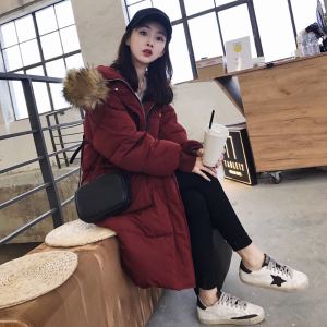 Bánh mì quần áo nữ fluffy 2018 mới trùm đầu dày lớn cổ áo lông thú bông áo khoác trong mùa đông phần dài chống mùa bông quần áo phụ nữ