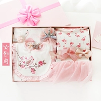 Quần áo sơ sinh cho bé phù hợp với hộp quà tặng sơ sinh 0-3 tháng nữ bé quà trăng tròn mùa xuân và mùa thu flamingo quà sơ sinh cho bé gái