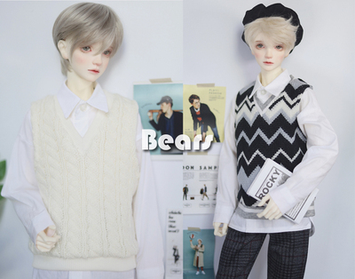 taobao agent ◆ Bears ◆ BJD baby clothing A338 literary V -neck woolen sleeveless vest 2 color income 1/4 & 1/3 & uncle