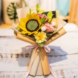 Реалистичная флисовая ткань на день Святого Валентина в форме цветка, набор материалов, DIY, подарок на день рождения, букет