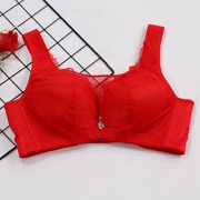 Phụ nữ mới mặc đồ lót màu đỏ gợi cảm thu thập cúp ngực mỏng mà không cần áo ngực bằng thép trên kiểu điều chỉnh nhận áo ngực