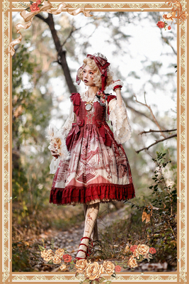 taobao agent Baby Van Tower Lolita spot original fairy tale print*Bell and beast*jsk Lolita skirt