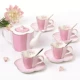 Розовый чайный набор (горшок из 4 чашек)