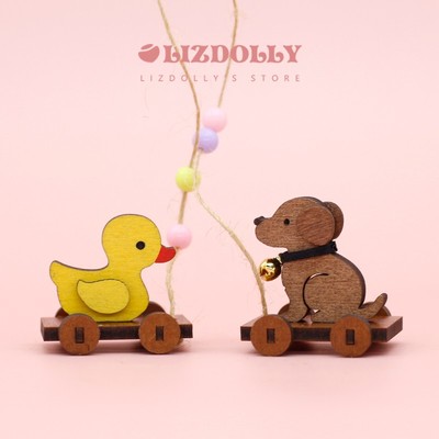 taobao agent OB11 Wooden Car Molly animal toy, dog duck GSC shooting prop, BJD8 points 12 points, component accessories