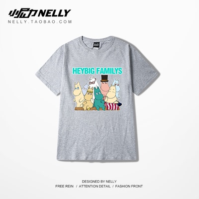 Harajuku nhật bản hip hop dễ thương phim hoạt hình T-Shirt nam giới và phụ nữ ngắn tay lỏng kích thước lớn mùa hè sinh viên hoang dã nửa tay áo triều Áo phông ngắn