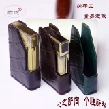 Dunhill, кожаная зажигалка, защитный чехол, крокодиловый принт, из натуральной кожи