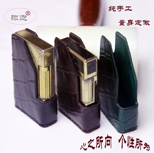 Dunhill, кожаная зажигалка, защитный чехол, крокодиловый принт, из натуральной кожи