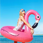 Vòng bơi flamingo 120cm Cung cấp nước gắn kết Thiên nga bơm phao phao cứu sinh vỏ màu lẻ 3122