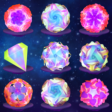 Фонарь 春节新年镭射炫彩发光圆形渐变彩虹手提灯笼塑料儿童手工材料摆滩