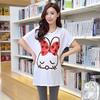 Mất giải phóng mặt bằng phụ nữ mang thai t-shirt mùa hè mới phụ nữ mang thai ngắn tay phần dài kích thước lớn từ bi thai sản dress mùa hè ăn mặc thời trang váy áo bà bầu mùa đông