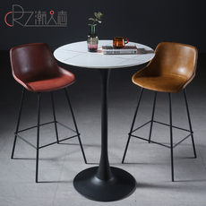 Барная стойка 北欧轻奢金色复古吧台桌ins简约现代家用铁艺酒吧台圆形高脚桌子