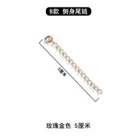 B Модель 5 см розовой золотой боковой хвостовой цепь гарантирует стерлинговое серебро