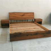 Đồ gốm làm bằng tay * giường gỗ rắn đơn giản mục vụ gió đôi giường ngủ đồ nội thất - Nội thất khách sạn