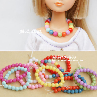 taobao agent 22 30 45 60cm3, 4 minutes, 6 minutes, 8 minutes BJD doll fashion color bead handmade short neck chain doll jewelry