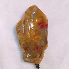 Ювелирный камень 中国四大名石 天然老坑昌化田黄鸡血石 花开见佛手玩件 送礼收藏