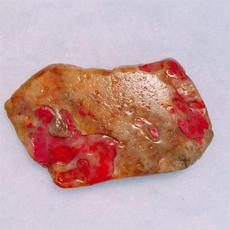 Ювелирный камень 天然老坑昌化鸡血石 田黄鸡血带皮籽料原石手玩料45克 篆刻收藏