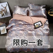 Mùa hè châu âu băng lụa bốn mảnh cao cấp satin lụa satin quilt cover mùa hè sheets 1.8m2.0 bộ đồ giường