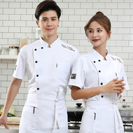 ao bep dep Quần áo đầu bếp bông nguyên chất cao cấp dài tay thoáng khí cho nam nhà hàng phục vụ nhà hàng sau khi nướng quần áo làm việc đầu bếp ngắn tay ao bep mẫu áo bếp