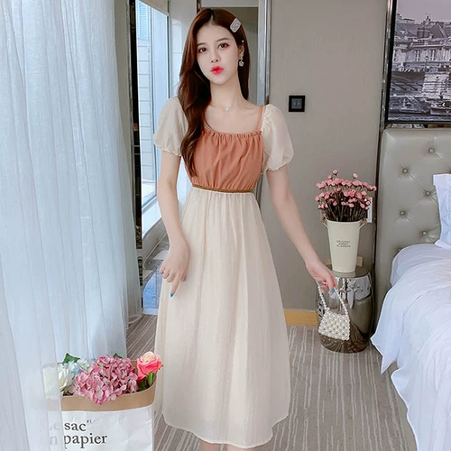 Летнее платье, летняя одежда, тонкий длинный приталенный корсет, длинная юбка, 2021 года, высокая талия