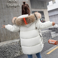 Chống mùa xuống áo của phụ nữ phần dài Hàn Quốc phiên bản của lỏng dày lớn cổ áo lông thú bánh mì quần áo áo khoác sinh viên 2018 new áo khoác lông vũ nữ dáng dài