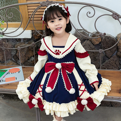 taobao agent Genuine children's dress for princess, Lolita style, autumn