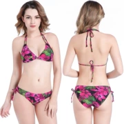 EBAY Amazon size lớn thời trang bikini gợi cảm bên đảo kỳ nghỉ MM chất béo in hình áo tắm nữ - Bikinis