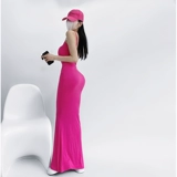 Летние сексуальные приталенные регулируемые бретели, платье, юбка, с акцентом на бедрах, крой «рыбий хвост»