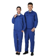 Mùa xuân và mùa thu dài tay thẻ polyester twill Yan Lan phù hợp với cổ áo nút công việc quần áo bảo hiểm lao động bảo trì nhà máy
