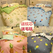 Hàn quốc 1.2 m ký túc xá sinh viên giường đơn ba mảnh mùa hè bộ đồ giường linen 1.8 m quilt cover bốn mảnh