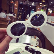 Hộp kính trắng ulzzang nữ phiên bản Hàn Quốc của cầu kính râm thủy tinh với kính nam hip hop hiphop