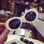 Hộp kính trắng ulzzang nữ phiên bản Hàn Quốc của cầu kính râm thủy tinh với kính nam hip hop hiphop kính chống ánh sáng xanh