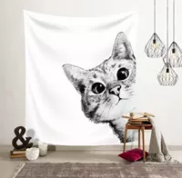 Đơn giản Bắc Âu ins treo tường vải nền trang trí canvas tấm thảm tường tường Mỹ trang trí mèo bãi biển khăn khăn trải bàn thảm treo đầu giường