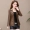 Mùa thu mới Hained leather lady thời trang ngắn Phiên bản Hàn Quốc của chiếc áo tự đứng cổ áo da cỡ lớn áo khoác da khí chất - Quần áo da