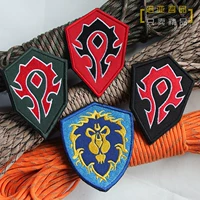 World of Warcraft League logo huy hiệu thêu bộ lạc hai mặt Velcro con người Orc armband dán ba lô miếng dán trang trí quần áo tiện dụn