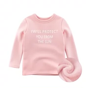 Áo xuân 2019 quần áo trẻ em mới ấm áp cho trẻ em cộng với nhung bé trai đơn giản bé ga ngoại không ngã áo - Áo thun