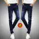 Mùa xuân co giãn quần jeans nam quần xu hướng Hàn Quốc giản dị mùa hè mỏng phần quần nam trẻ trung - Quần jean