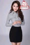 Chuyên nghiệp mới đi lại thường xuyên nữ mùa thu Hàn Quốc phiên bản của tự tu luyện khí kích thước lớn của phụ nữ slim shirt sọc áo sơ mi trắng đầm đẹp dự tiệc