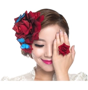Cô dâu phong cách ảnh trang sức hoa hồng vòng hoa mô hình catwalk phụ kiện ngón tay hoa vòng hoa vòng hoa cô gái
