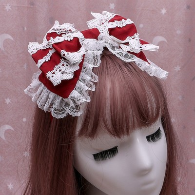 taobao agent Hair accessory with bow, Japanese headband, children's hairpins, Lolita style