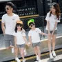 Cha mẹ và con mặc mùa hè 2018 gia đình mới của ba mẹ và con gái nữ kích thước lớn ngắn tay t- shirt gia đình nhà thiết lập đồng phục gia đình